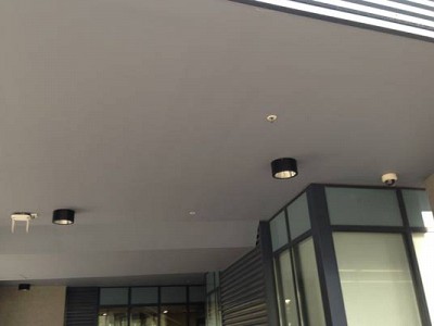Commercial construction ceiling exterior