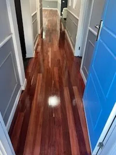Rich timber floor finish through the Eynesbury hallway